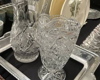 Crystal pitchers and vases