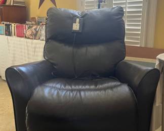 Electric black leather chair