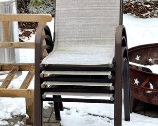Four stacking chairs