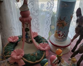 Ceramic Atlantic mold christmas wreath, ceramic christmas candle. 