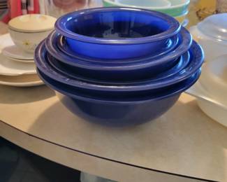 Pyrex bowls.