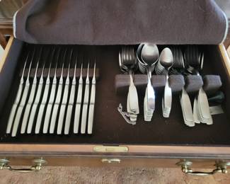 Community stainless silverware set.
