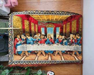 Three large wall tapestries. Last supper. 