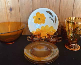 Amber Party Glassware