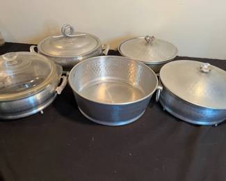 Hammered Aluminum Serving Set