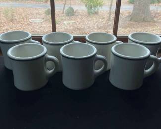 7 Dark GreenRimmed Victor Mugs