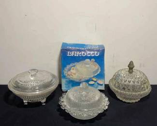 Collection Of Vintage Glass Candy Dishes