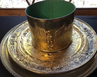 Embossed Hammered Brass Plates