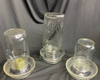 3 Vintage Chicken Waterers