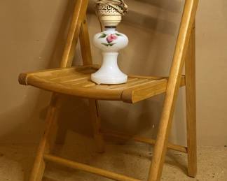 Solid Wooden Folding Chair Lamp