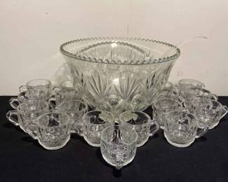 Glass Punch Set With Plastic Ladle