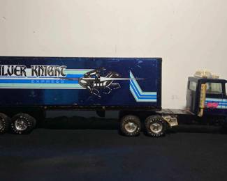 Nylint Silver Knight Express Blue Semi Truck And Trailer