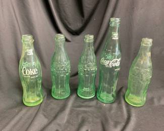 5 Vintage Coke Bottles