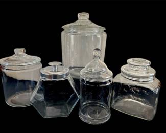 Set Of 5 Glass Canisters