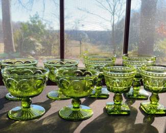 Elegant Dessert Green Glass