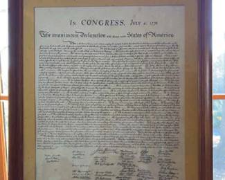 In Congress, July 4, 1776 Unanimous Declaration Of 13 States Of The U.S.A.
