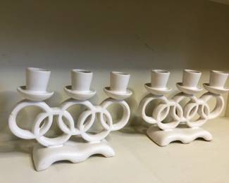 Pair Of Japanese Candleholders 