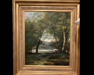 20th Century Original Oil on Canvas, 19th Century Style, Framed.