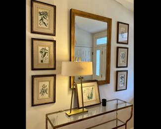 Set of Seven (Six single page, One double page) 19th Century Hand Colored Botanical Engravings by William Curtis, England, beautifully custom framed featuring hand drawn French matting from Taylor Clark Gallery.  A real treasure of a set! 