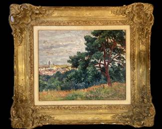 Maximilien Luce, French, 1858-1941, Original Oil on Heavy Paper Laid Down on Board, Signed, Custom French Gold Leafed Frame