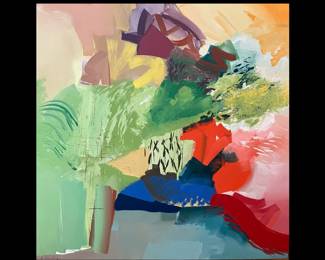 Ann Harding, American, Louisiana, Professor Emerita, Louisiana State University, Original Oil on Canvas, "Koto Spring", 75 inches high by 72 inches wide