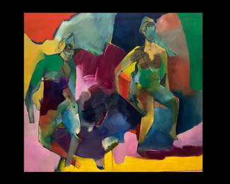 Ann Harding, American, Louisiana, Professor Emerita, Louisiana State University, Original Oil on Canvas, "Watching the Dance", 60" high by 66" wide