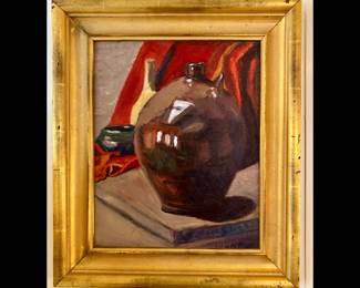 Julia Michel Black, American/New Orleans, Newcomb School, died 1968, Still Life, Oil on Board, 18 1/2”x 16”