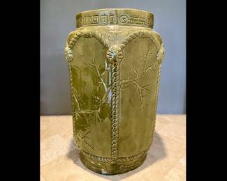 Vintage Asian Inspired Garden Seat, 18” High by 12” Diameter 