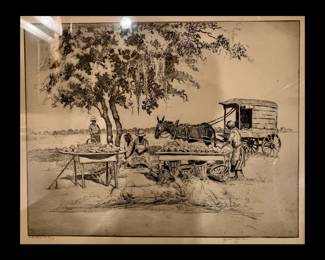 Elizabeth O'Neill Verner, American, 1883-1979, "On the road to Folly' (Beach), Signed, Etching #10/80