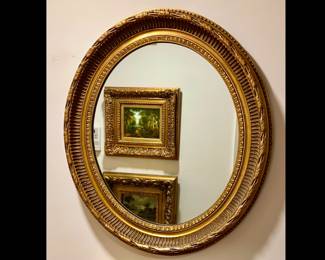 "La Barge" Vintage Gold Leafed Oval Mirror