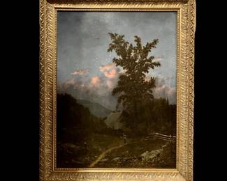 Johann J. Hammer, German, 1842-1906, Original Oil on Canvas, Landscape, 54" High by 44" Wide