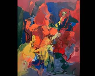 Ann Harding, American, Louisiana, Professor Emerita, Louisiana State University, Original Oil on Canvas, "Armchair Traveler", 60 inches high by 48 inches wide