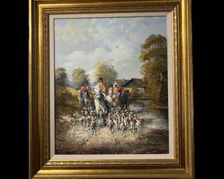 20th Century Original Oil on Canvas, 19th Century Style, Framed.