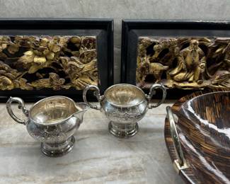 Sterling silver cream and sugar, Gorham Chantilly - Countess pattern 