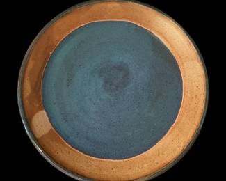 Large Wheel Thrown Glazed Stoneware Platter, from Portland Pottery, 18” in Diameter!