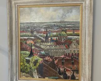 Josef Tretter – Mid Century Impressionist - City Scape believed to be Hungary
