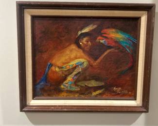 Norma Downes – Oil Painting – Inspired by Medicine Bird by Gerard Curtis Delano – Navajo Colorado