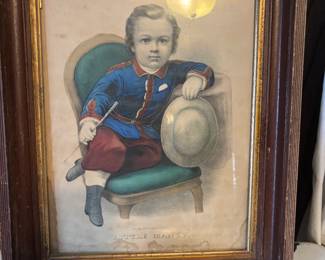 Currier and Ives in walnut frame