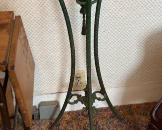 Art Deco cast iron fish bowl stand