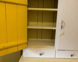 Country Cupboard white/yellow two pieces