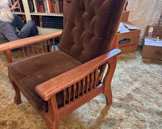 Brown velvet Morris Chair
