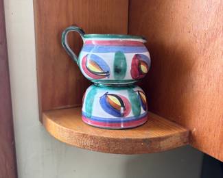 Tintagel pottery “Dragons eye” cream/sugar