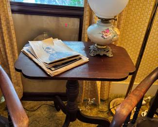 Parlor table and small GWTW lamp