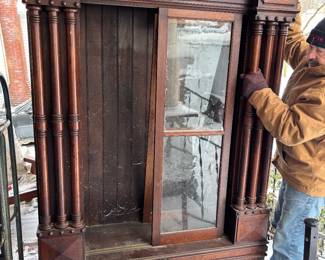 Fabulous Mahogany Victorian Bookcase with sliding glass doors!