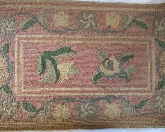 Antique Floral Hooked Rug