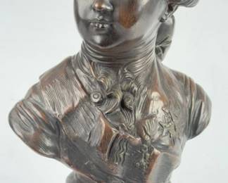 Vintage Bronze Colored Bust Triarn Tiam Paris