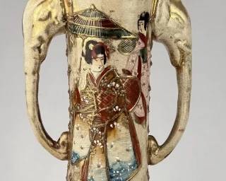 Antique Moriage Vase Geishas