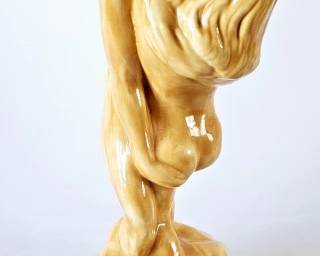 Vintage Kissing Couple Studio Ceramic Statue