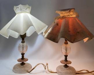 Pink Depression Glass Table Lamps