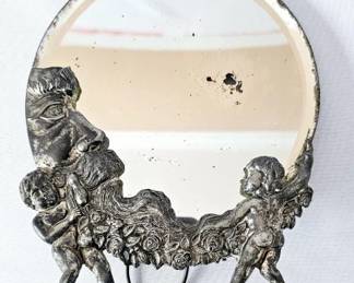 Antique  Cherub & Man In The Moon Vanity Mirror